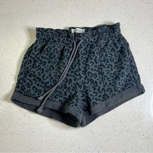 A&F Womens Soft A&F Collection Shorts. Black Leopard Print. Size S.